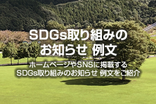 SDGs取り組みのお知らせ 例文