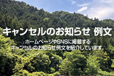 キャンセルのお知らせ 例文